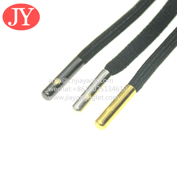 China Jiayang custom seamless brass tips shoe lace sring cord end laces aglet end plate rope tippings wholesale