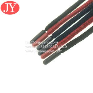 China factory direct produce red/ green round cotton strings end with color plasitc aglet shoelace silicone aglets tips wholesale