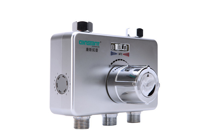 China Copper Electroplating Temperature Water Valve , 1/2'' Thermostatic Shower Mixer Valve wholesale