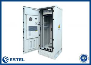 China IP55 Waterproof Outdoor Telecom Cabinet 32U 19 Inch Two Doors 1500W Air Conditioner 150W/K Heat Exchanger on sale