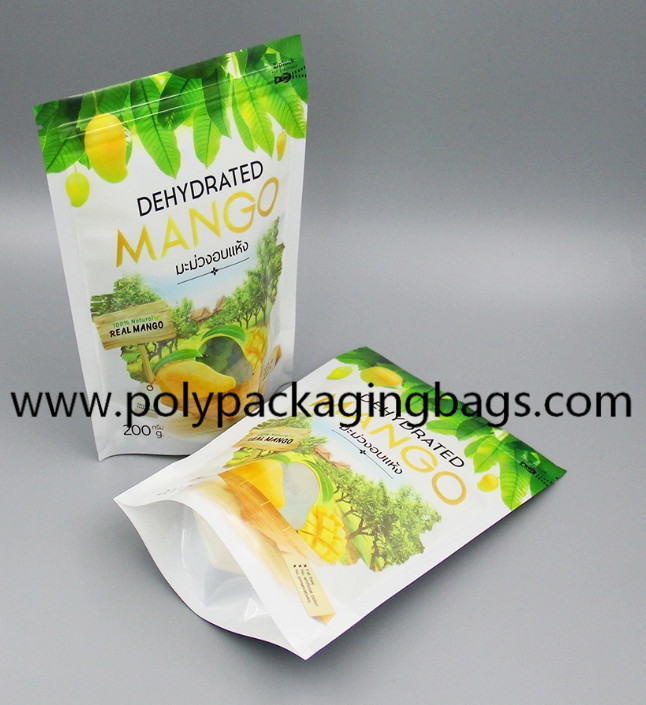 China Aluminum Foil Stand Up Ziplock Bag Stand Up Pouch With Zipper For Dried Mango Packing on sale