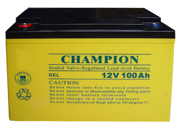 Quality China Champion Battery  12V100AH NP100-12-G Sealed Lead Acid GEL Battery, Solar Battery, Deep Cycle Battery for sale