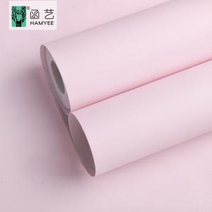 China Customization Peel And Stick Wallpaper Thicken Pink Matte Wallpaper 0.6m*10m wholesale