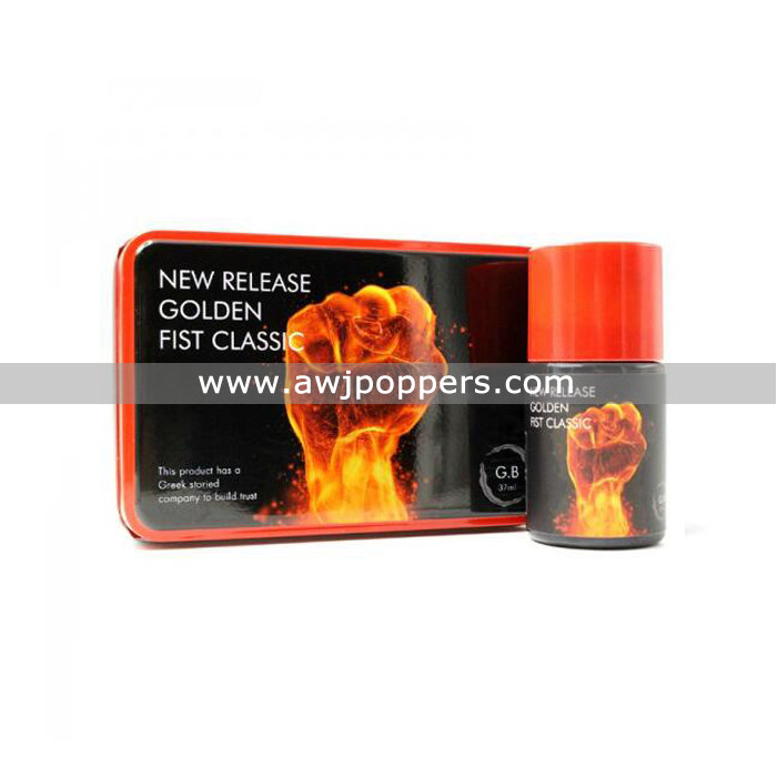 China AWJpoppers Wholesale 37ML Iron Box Golden Fist Classic Poppers Strong Poppers for Gay wholesale