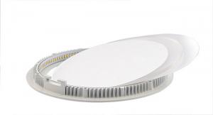 China Embedded / Recessed Round LED Panel Light With Silvery / Piano White Frame wholesale