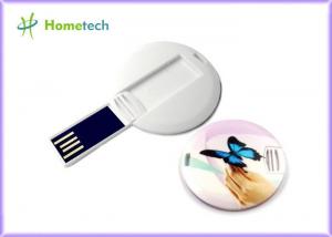 China White Plastic Round Twist USB Sticks , Roundness Win 7 Flash Drive wholesale