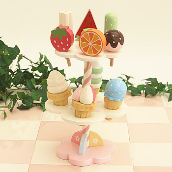 China Simulation Magnetic Ice Cream Wooden Toys Pretend Play Kitchen Food for sale