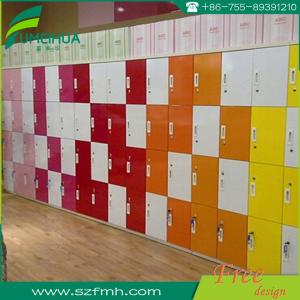China Colorful design 4 tiers solid laminate changing room locker with key lock on sale