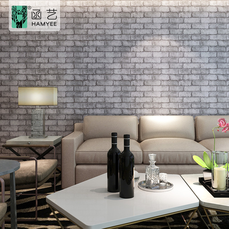 China 3D PVC Wallpaper Sticker Brick Design Papel Tapiz Stone 0.07mm 0.09mm wholesale