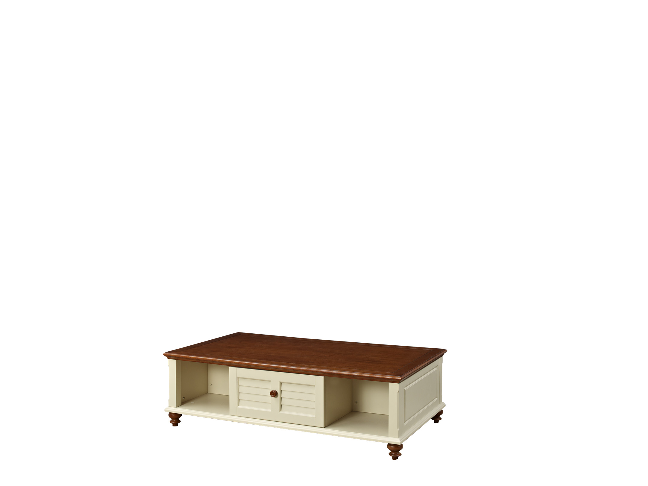 China Mediterranean Style Furniture Coffee table made by rubber wood and white painting storage drawers wholesale