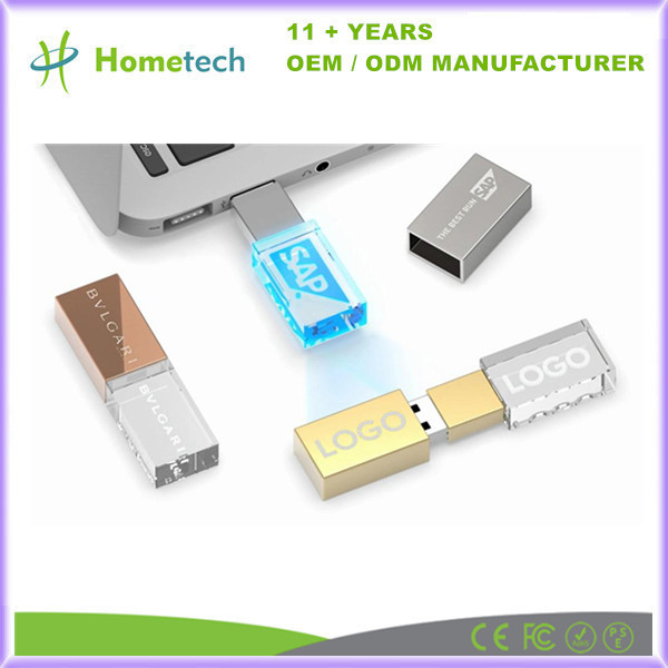 China Custom 4GB 8GB 16GB Crystal USB Stick Engraving Logo Crystal Pendrive wholesale