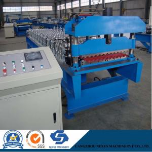 China                  Corrugated Metal Sheet Roof Roll Forming Machine for 0.18mm Roofing Sheet              on sale