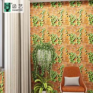 China 3d Eco Friendly Stone Brick Leaf Wallpaper Waterproof Wall Sticker wholesale
