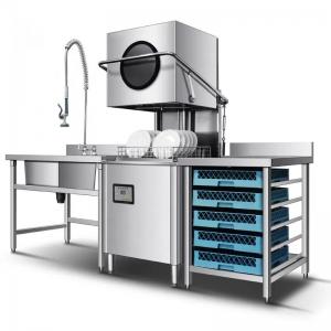 China Electrical Hood Type Rack Conveyor Dishwasher Machine High Efficient 380V wholesale