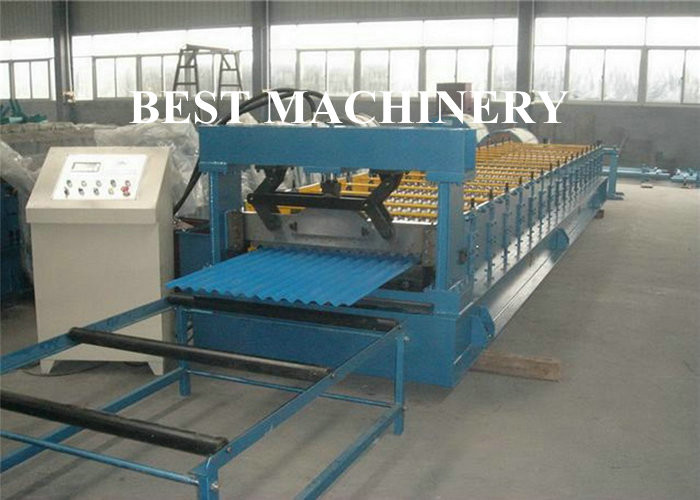 China Corrugated Zinc Coated Metal Sheet Roof Roll Forming Machine Electrical System on sale