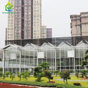 China Intelligent automatic venlo galss greenhouse with external shading system on sale