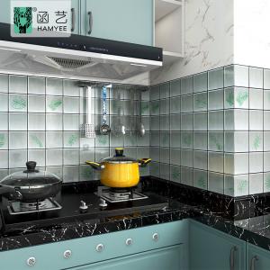 China Home Decoration 3d Kitchen Self Adhesive Wallpaper Grey Waterproof Anti Oil wholesale