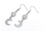 China Sun And New Moon Style Stainless Steel Dangle Earrings For Young Girl's Daily Decoration wholesale