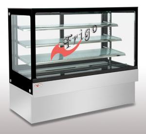 China Square Glass Cake Display Case Orchid LED Light Custom Refrigerated Display Cases on sale