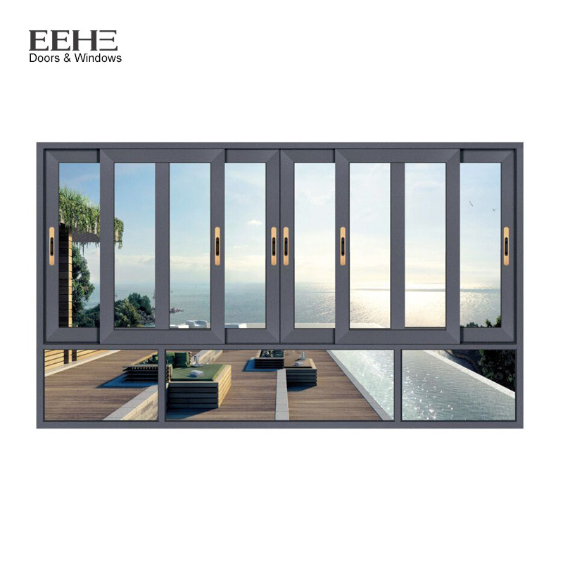 Quality Powder Coated Aluminum Sliding Glass Windows For Construction Buildings for sale