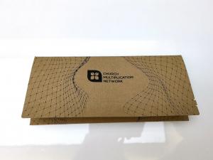 Self Adhesive Packaging Accessories , Kraft Paper Envelope 1C Spot UV Pinting OEM