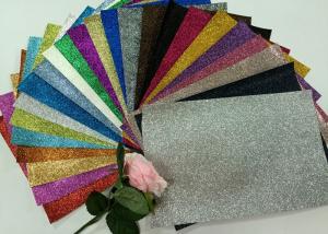 China 1/128" Glitter Mixed Colors PU Glitter Fabric PU Cloth Backing For Christmas Box wholesale