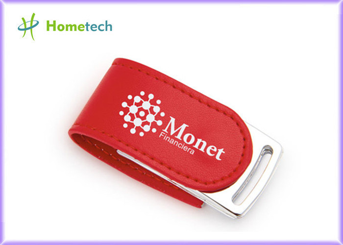 China 4GB Red Leather Usb Flash Drive Nice Leather Cover Usb Pen Drive With Custom Logo wholesale