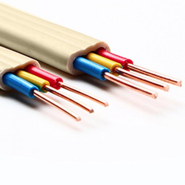 Quality Heatproof Anti Alkali 3 Core Flat Wire , Straight PVC Flat Conductor Cable for sale