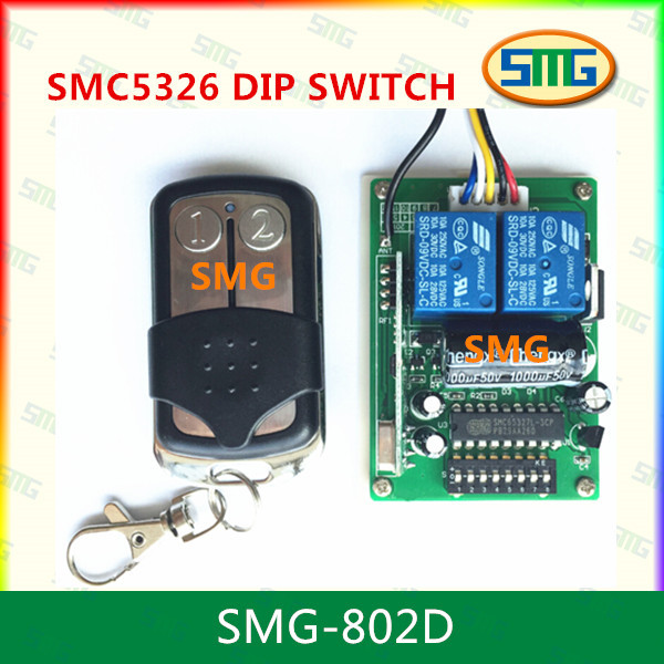China SMG-802D RF Wireless 330MHz 433.92MHz SMC-5326p-3 DIP Switch Remote Control Receiver wholesale