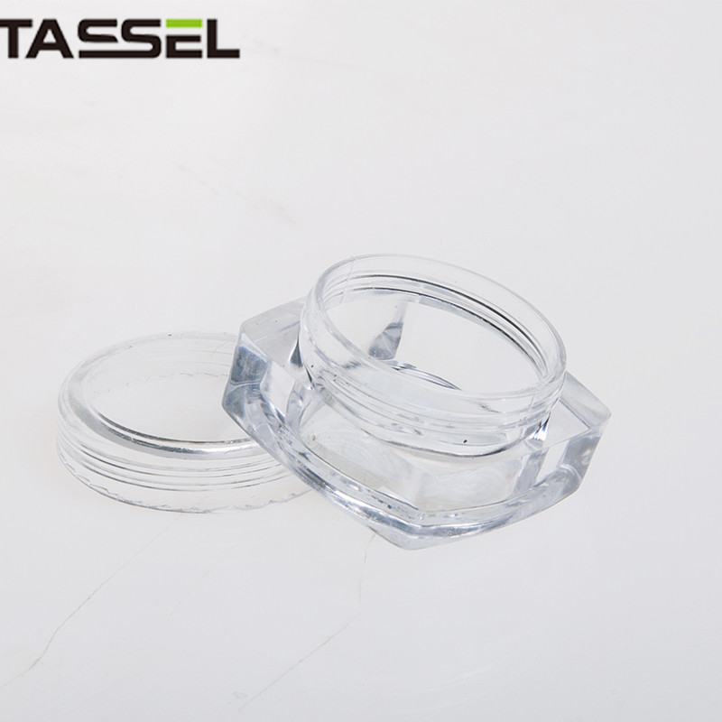 China Non Spill Empty Cosmetic Jars 3g PS Material Transparent Plastic Lotion Jars wholesale