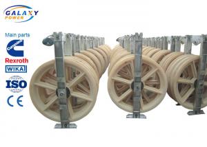 China Nylon Wheel Wire Pulling Blocks , 3 Sheave Galvanized Steel Wire Pulling Pulley wholesale