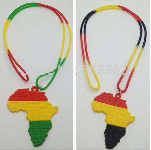 China silicone African necklace African map pendant necklace on sale