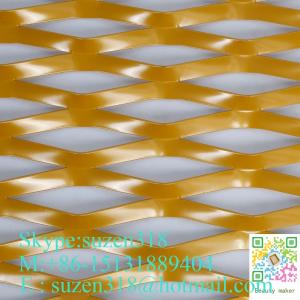 China stretched anodized aluminum expanded metal mesh with gold color wholesale