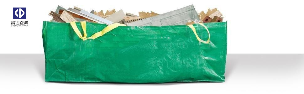 China Green FIBC Bulk Bags 1 Ton 1500KGS 1000KG Jumbo Skip Bags For Construction Waste wholesale