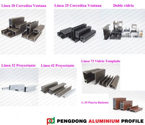 Aluminium Profiles For Windows And Doors Casement To Chile and Bolivia Linea 42