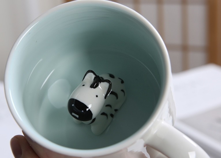 China Dolomite Round 3D Bear Personalised Ceramic Mugs wholesale