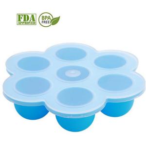 China Cute Flower Shaped Food Grade High Quality Silicone Egg Bites Mold With Plastic Cap Silicone Ice Tray on sale