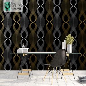 China Black PVC Self Adhesive Geometric Wallpaper Sticker For TV Background wholesale