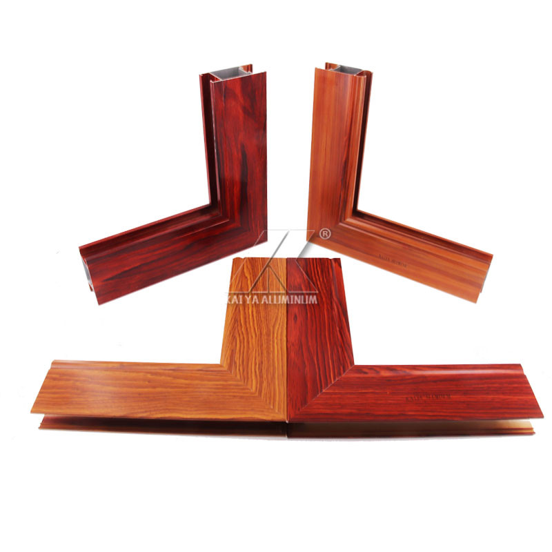 China 6063 Aluminium Extrusion Profile Wood Grain Casement Window Profile on sale