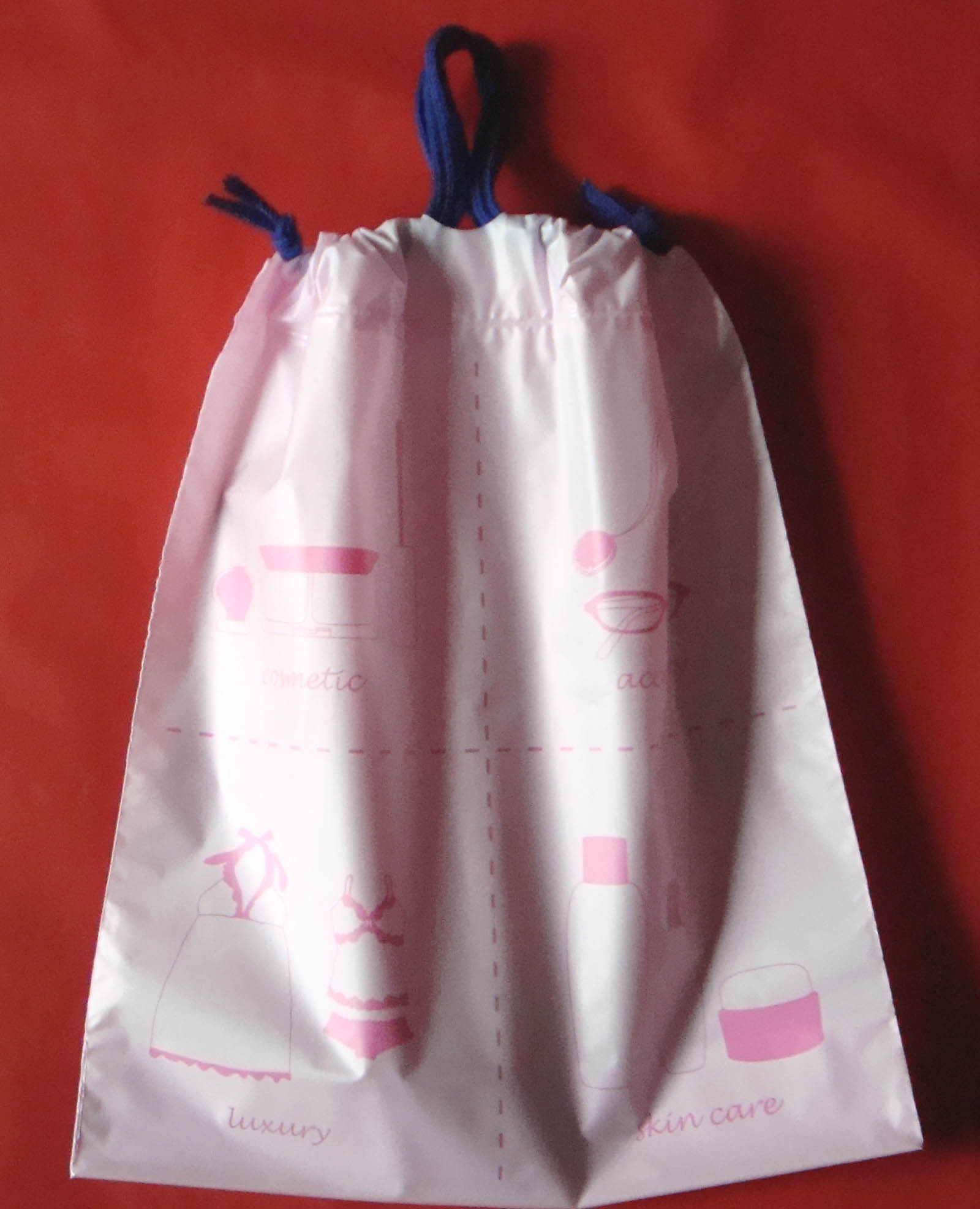China Luxury Women's Plastic Drawstring Cosmetic Bag Customized , Pink wholesale
