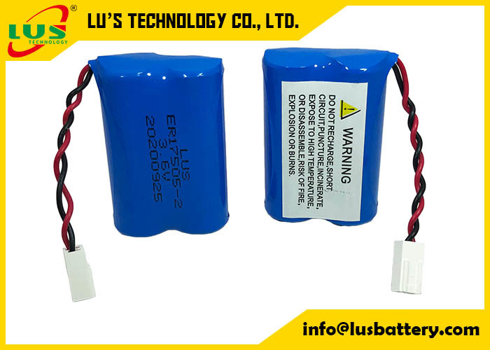 Quality 3.6V ER17505 Lithium Battery Non Rechargeable 3400 Mah Lithium Thionyl Chloride Battery for sale
