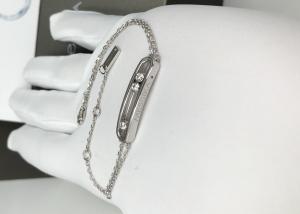 China No Gemstone Messika Dual Chain 18k White Gold Diamond Bracelet Large Size wholesale
