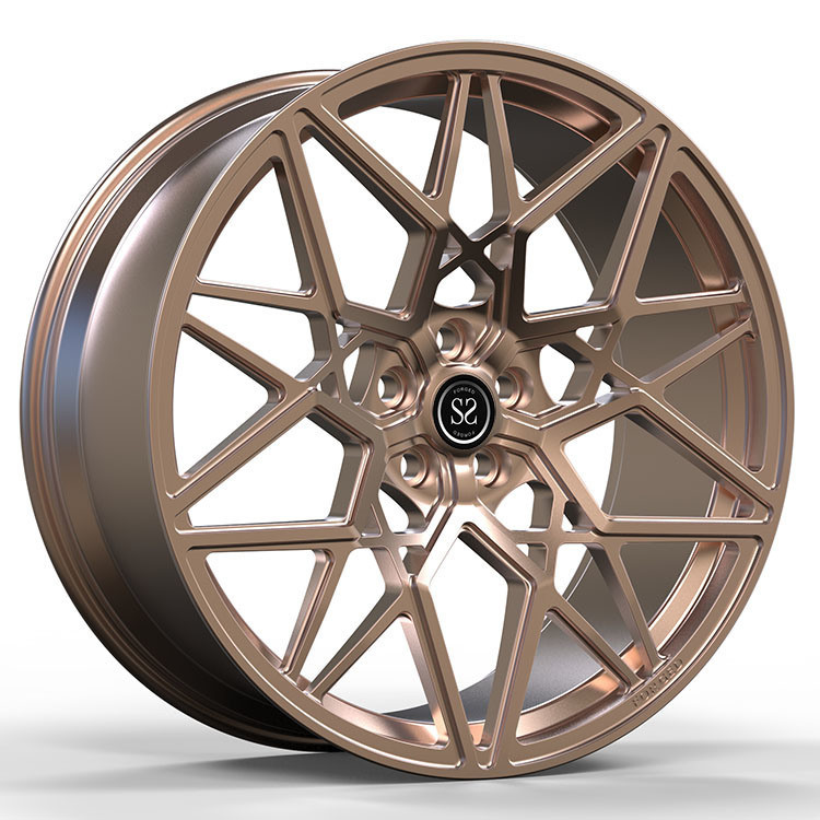 China Custom Design Gold Centers Monoblock 1 Piece Luxury Forged Wheels for Passenger Car Alloy Aluminum Rims on sale