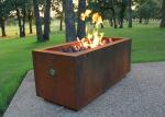 China Rectangular Shape Corten Steel Fire Pit For Patio Heating Weathering Resistant wholesale