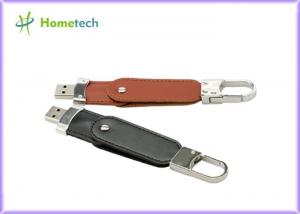 China Auto Run Leather USB Flash Disk Metal Keyring Pendrive Creativo USB 2.0 / USB 3.0 wholesale