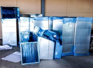 China Linear Low Density Polyethylene 200 Ft 24" Blue Plastic Duct Wrap wholesale
