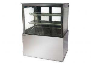 China Floor Standing Refrigerated Cake Display Cabinet High Humidity Square Glass Cake Showcase on sale