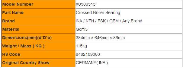 China Precision XU080430 XU300515 Crossed Roller Slewing Bearing for Nc Rotary Table wholesale