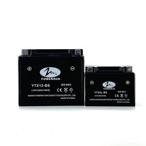 China Black Color YTX12-BS Lead Acid Storage Motorcycle Battery Deep Cycle Motorcycle Battery wholesale