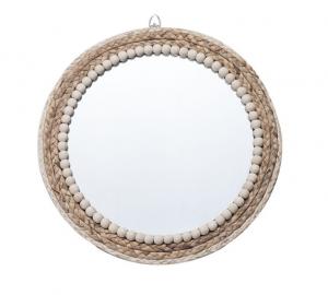 China Design Natural Bathroom Large Wall Decorative Woven Custom Framed Wooden Rattan Wicker Willow Mirror wholesale
